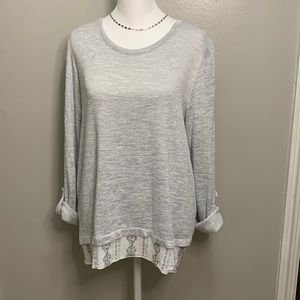 Style and Co layered mixed media sweater medium